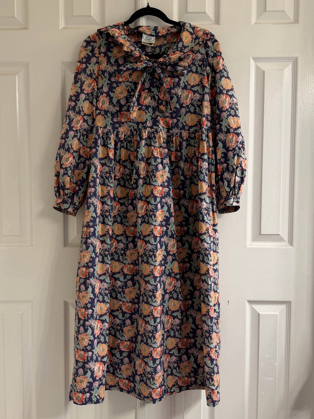 Vintage Laura Ashley Prairie Collar Floral Midi Dress